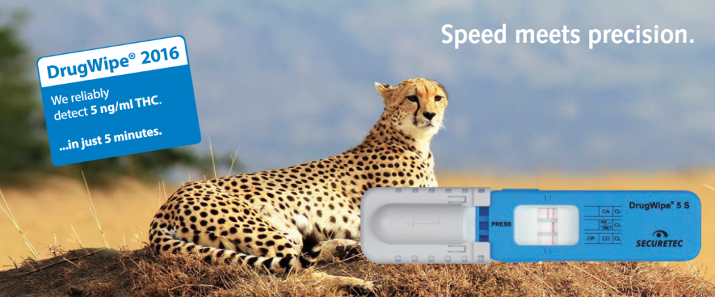 Cheetah with the DrugWipe rapid drug test