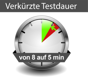 Timer verkuerzte Testdauer von 8 auf 5 min
