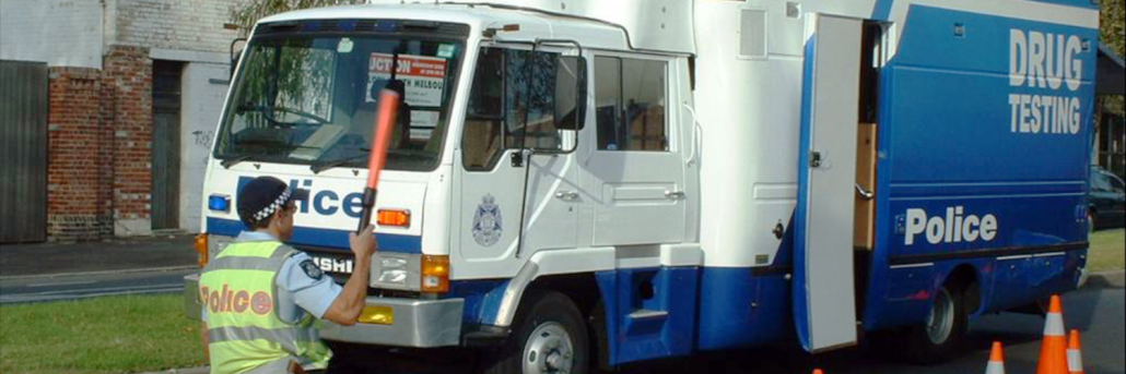 Drug testing bus in Australia