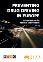 Plakat mit Aufschrift Drug Driving in Europe