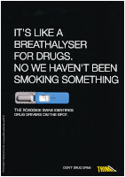 Plakat mit Aufschrift THINK Its like a breathalyser
