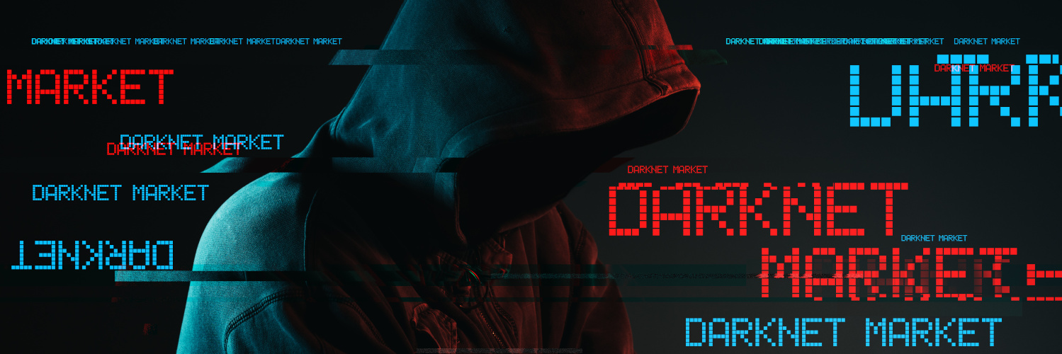 Vermummte Person ohne Gesicht vor dunklem Hintergrund mit farbigen Schriftzügen Darknet