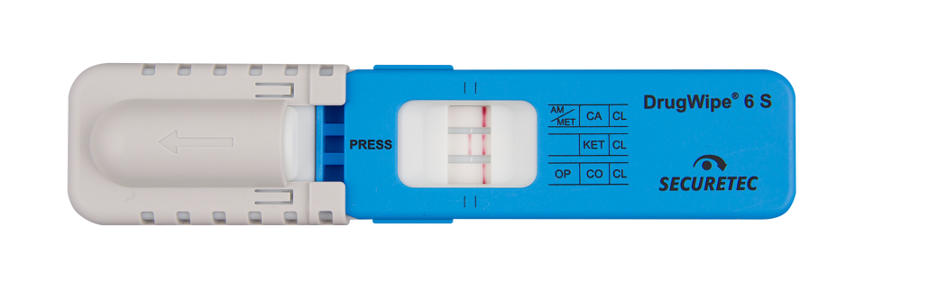 Drogenschnelltest DrugWipe S 602 G mit positiver Anzeige bei Ketamin