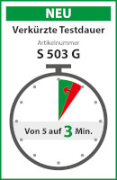 Grafik Verkürzte Testdauer des S 503 G mit Stoppuhr